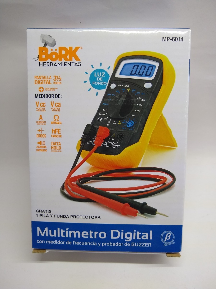 Multímetro Digital Bork con Medidor de Frecuencia