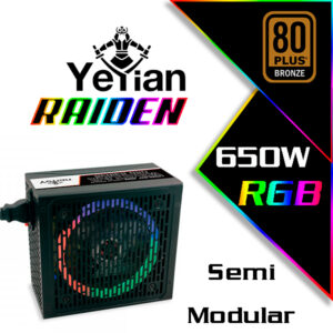 FUENTE DE PODER YEYIAN RAIDEN 650W 80 PLUS BRONZE RGB YFR-46201