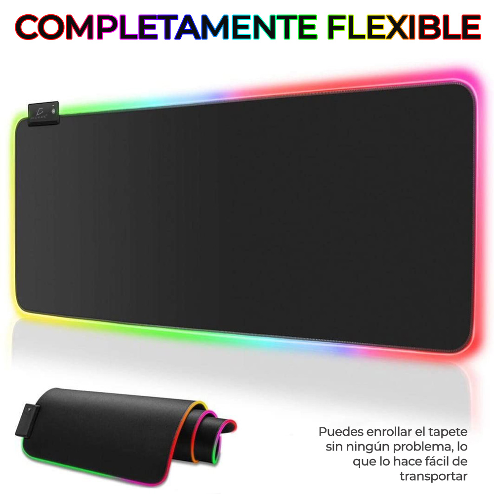 Mouse Pad Alfombra Gamer Luces Rgb Antideslizante